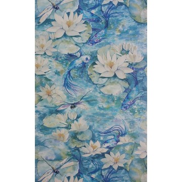 Water Lily Azure Blue W7148-01