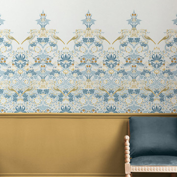 STRAWBERRY THIEF SOFT BLUE MURAL 2