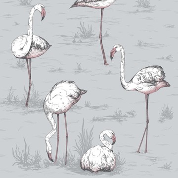 Flamingos Lilac Grey 112/11040