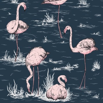 Flamingos Ink/Alabaster Pink 112/11041