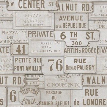 WP20036 - Vintage Signs Taupe