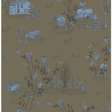 Woodlands Khaki Wallpaper Design - Sian Zeng